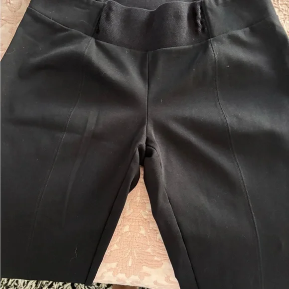 Eileen Fisher M Classic Black Trousers wide waist band‎ 31 x 29 spandex stretchy - Picture 3 of 6